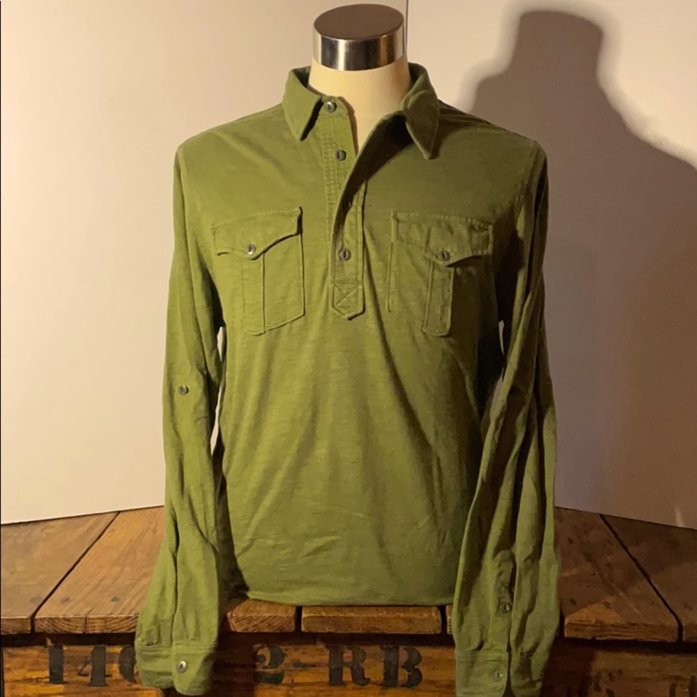 Lucky Brand men’s military style pocket L/S polo